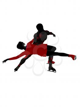 Royalty Free Clipart Image of a Couple Skating