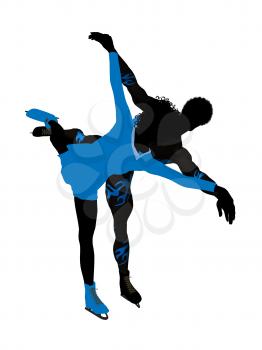 Royalty Free Clipart Image of Figure Skaters