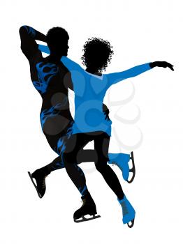 Royalty Free Clipart Image of Figure Skaters