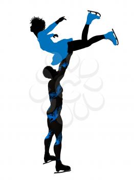 Royalty Free Clipart Image of Figure Skaters