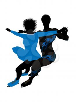 Royalty Free Clipart Image of Figure Skaters