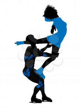 Royalty Free Clipart Image of Figure Skaters