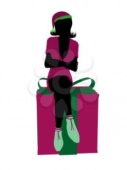 Royalty Free Clipart Image of a Christmas Elf