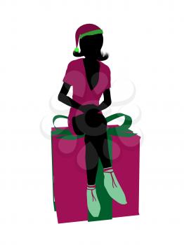 Royalty Free Clipart Image of a Christmas Elf