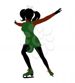 Royalty Free Clipart Image of a Girl Skating