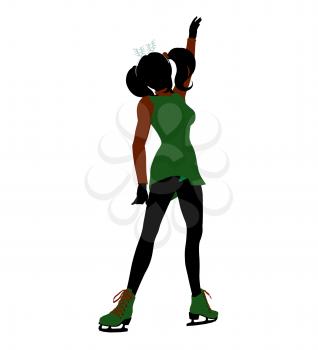 Royalty Free Clipart Image of a Girl Skating