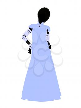 Royalty Free Clipart Image of a Silhouette of the Bride of Frankenstein