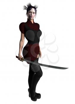 Royalty Free Photo of a Woman Holding a Sword