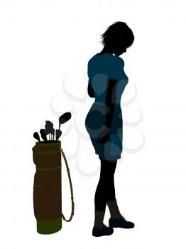 Royalty Free Clipart Image of a Female Golfer