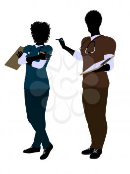 Royalty Free Clipart Image of a Doctor and Nurse