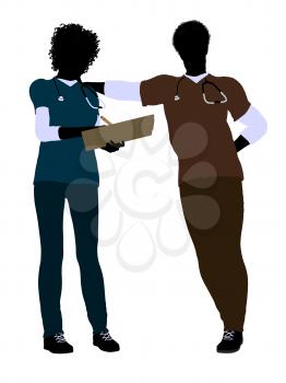 Royalty Free Clipart Image of a Doctor and Nurse