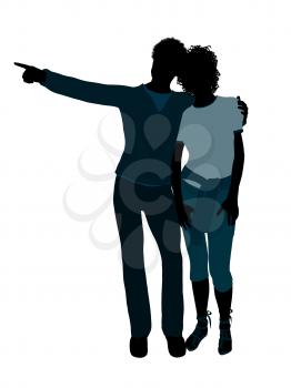 Royalty Free Clipart Image of a Romantic Couple