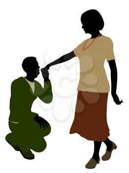 Royalty Free Clipart Image of a Romantic Couple