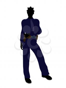 Royalty Free Clipart Image of a Woman in a Police Uniform