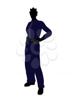 Royalty Free Clipart Image of a Woman in a Police Uniform