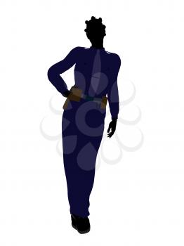 Royalty Free Clipart Image of a Woman in a Police Uniform