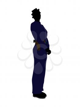 Royalty Free Clipart Image of a Woman in a Police Uniform