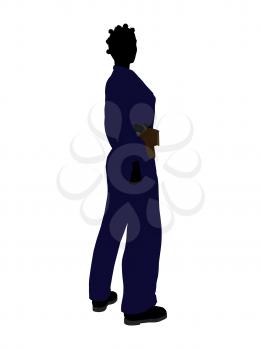 Royalty Free Clipart Image of a Woman in a Police Uniform