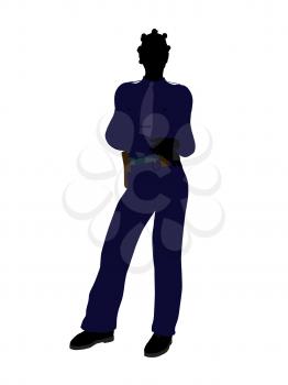 Royalty Free Clipart Image of a Woman in a Police Uniform