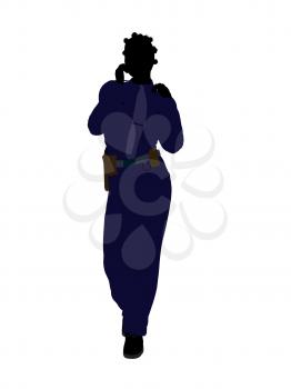 Royalty Free Clipart Image of a Woman in a Police Uniform