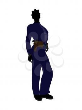 Royalty Free Clipart Image of a Woman in a Police Uniform