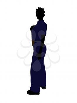 Royalty Free Clipart Image of a Woman in a Police Uniform