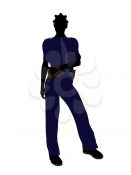 Royalty Free Clipart Image of a Woman in a Police Uniform