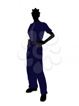 Royalty Free Clipart Image of a Woman in a Police Uniform