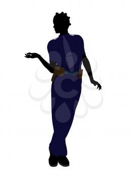 Royalty Free Clipart Image of a Woman in a Police Uniform