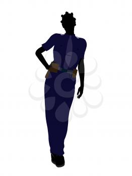 Royalty Free Clipart Image of a Woman in a Police Uniform