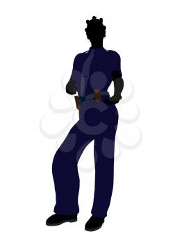 Royalty Free Clipart Image of a Woman in a Police Uniform