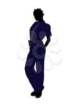 Royalty Free Clipart Image of a Woman in a Police Uniform