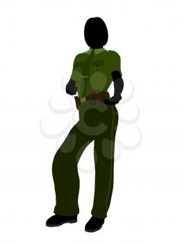 Royalty Free Clipart Image of a Female Sheriff