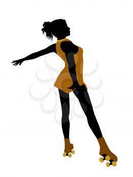 Royalty Free Clipart Image of a Female Roller Skater