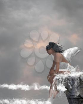 Royalty Free Clipart Image of an Angel