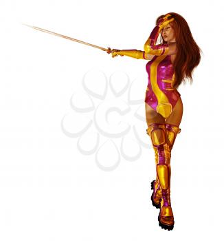 Royalty Free Clipart Image of a Warrior Woman