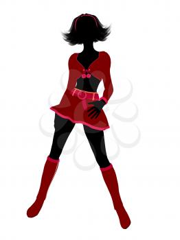 Royalty Free Clipart Image of a Girl in a Sexy Christmas Costume