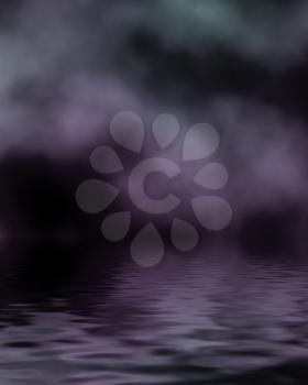 Royalty Free Clipart Image of a Water and Bokeh Background