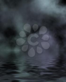 Royalty Free Clipart Image of a Water and Bokeh Background