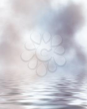 Royalty Free Clipart Image of a Water and Bokeh Background