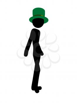 Royalty Free Clipart Image of a St. Patrick's Day Stick Figure