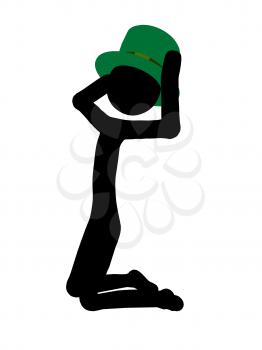 Royalty Free Clipart Image of a St. Patrick's Day Stick Figure