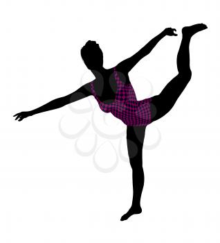 Royalty Free Clipart Image of a Gymnast Silhouette