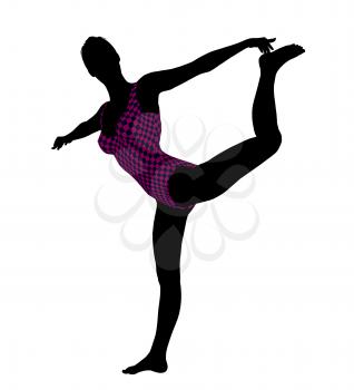 Royalty Free Clipart Image of a Gymnast Silhouette