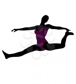 Royalty Free Clipart Image of a Gymnast Silhouette