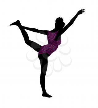 Royalty Free Clipart Image of a Gymnast Silhouette