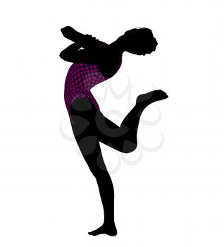 Royalty Free Clipart Image of a Gymnast Silhouette