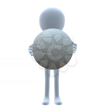 Royalty Free Clipart Image of a Guy With a Soccer Ball