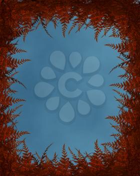 Royalty Free Clipart Image of a Leaf Frame