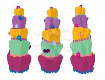 Royalty Free Clipart Image of a Chef With a Cake